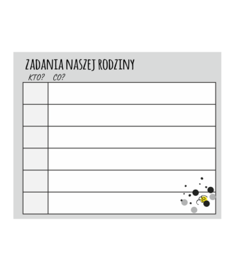 Organizer zadań rodzinnych na lodówkę